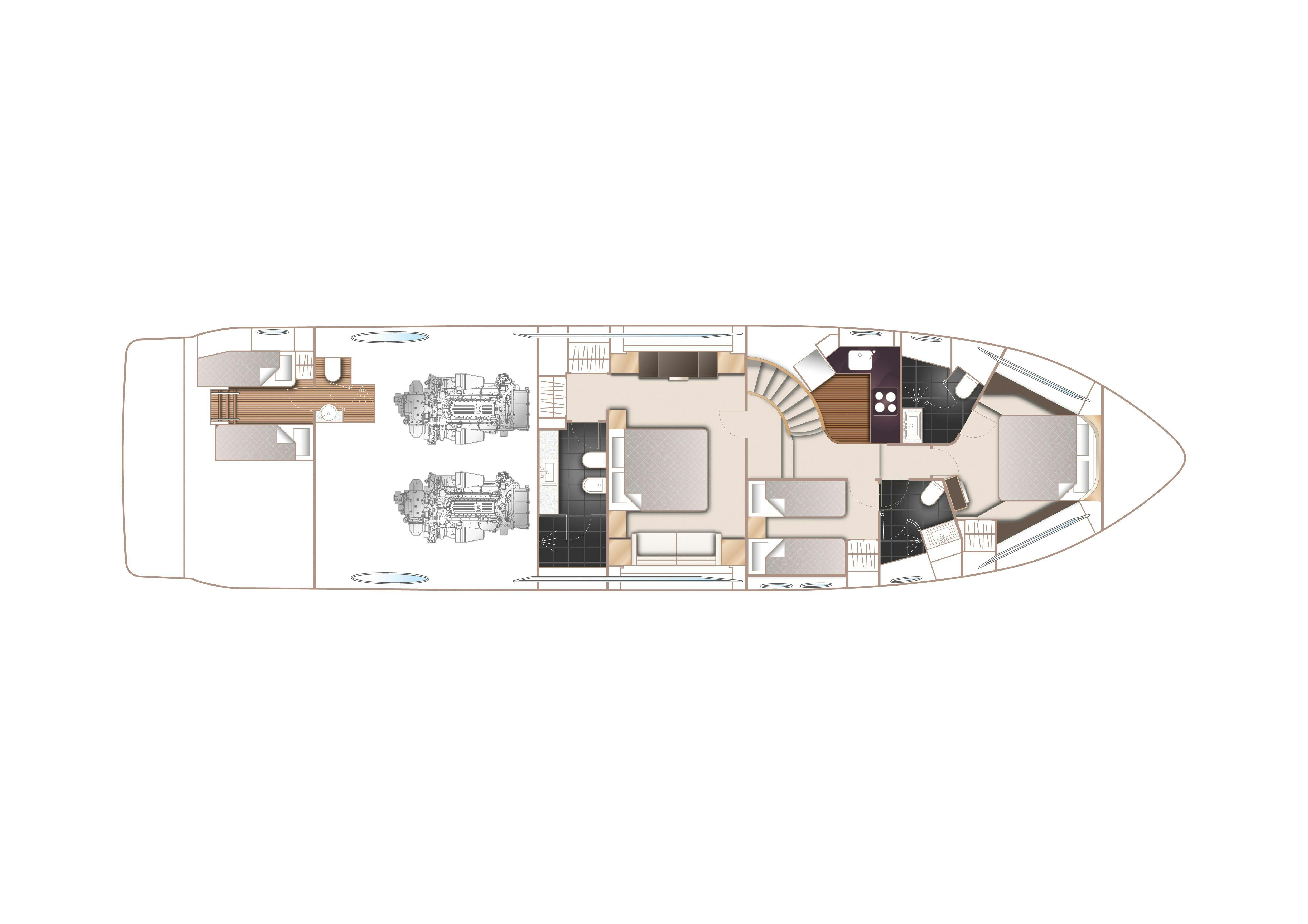 Manufacturer Provided Image: Princess S72 Lower Deck Layout Plan